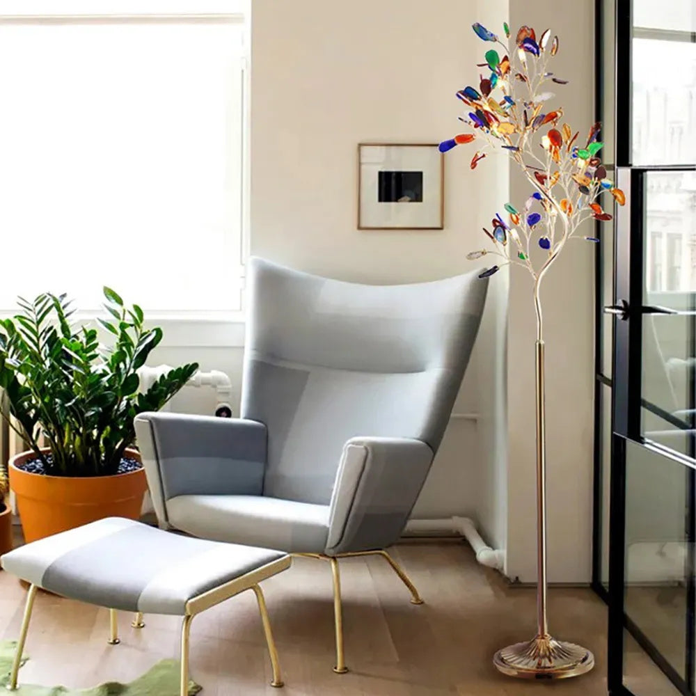 Crystal Leaf Floor Lamp