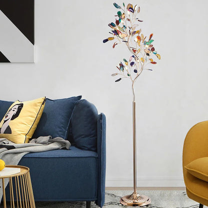 Crystal Leaf Floor Lamp