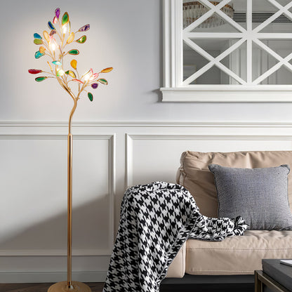 Crystal Leaf Floor Lamp