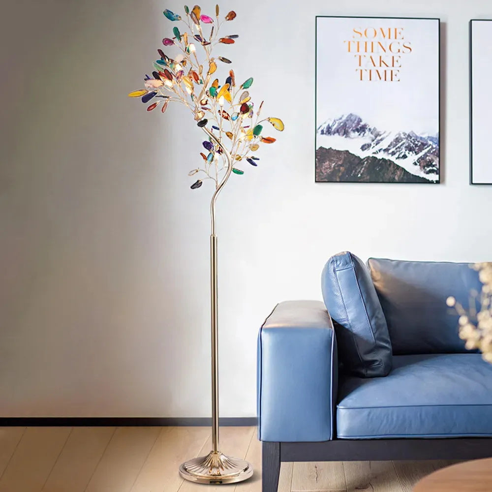 Crystal Leaf Floor Lamp