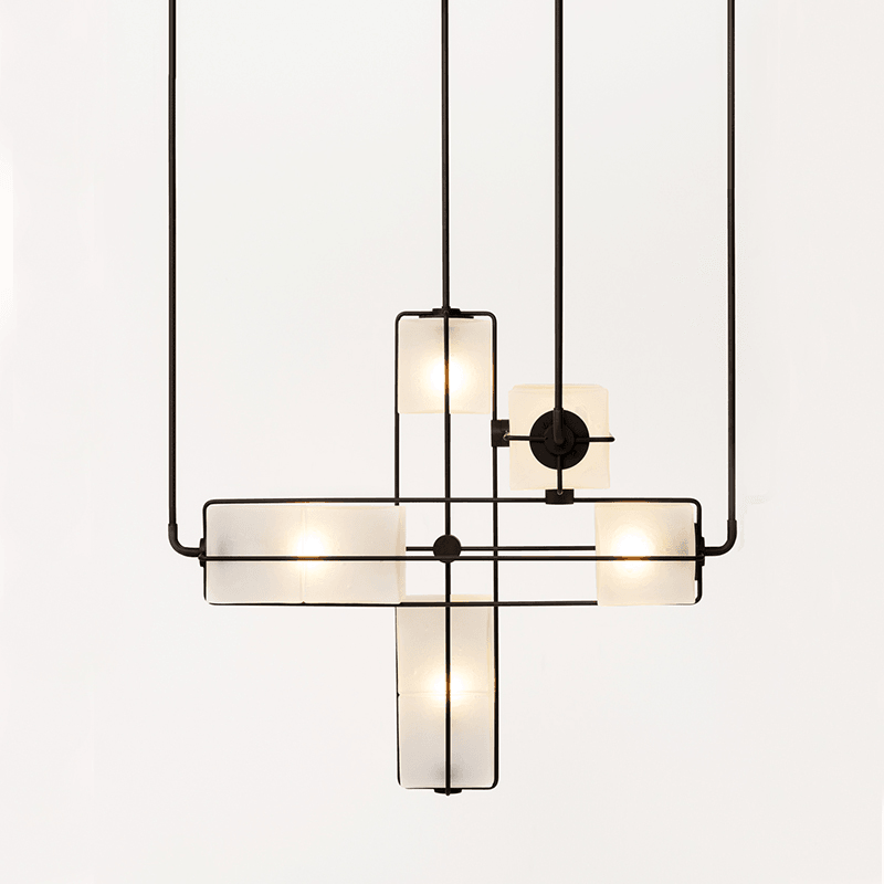 GHIACCIO Sandblasted Glass Cube Chandelier