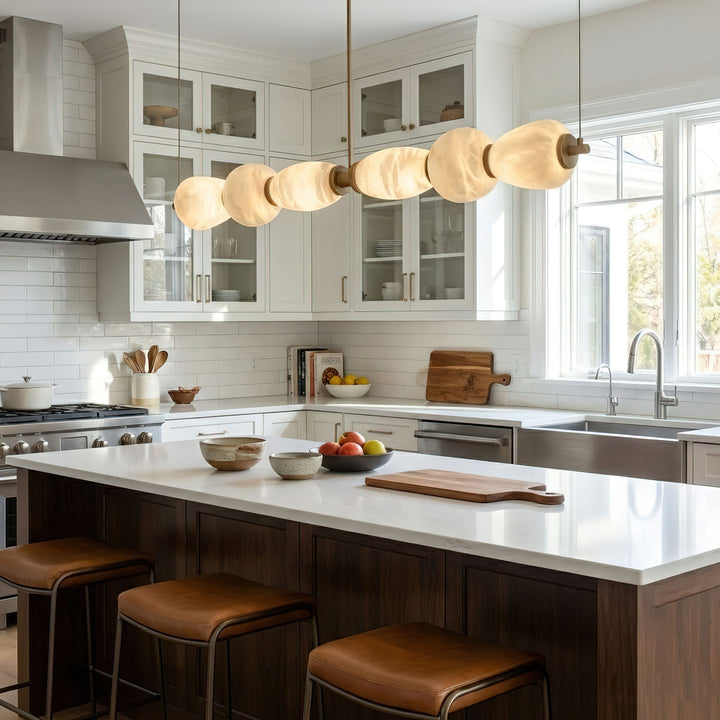Alabera™ Pebble Linear Alabaster Chandelier