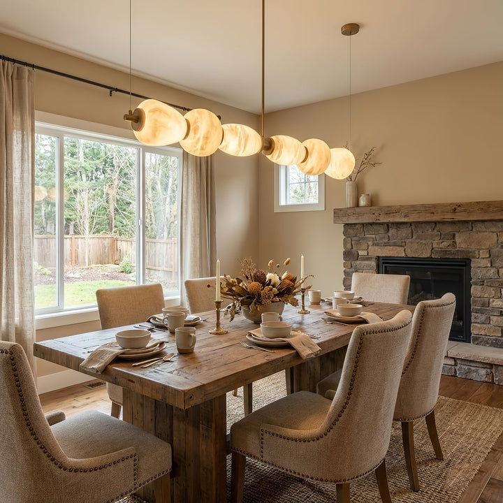 Alabera™ Pebble Linear Alabaster Chandelier