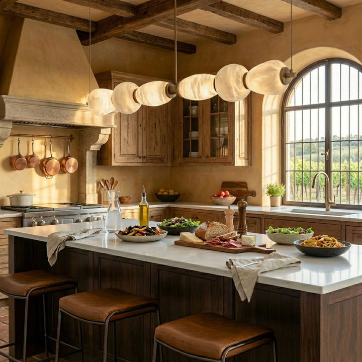 Alabera™ Pebble Linear Alabaster Chandelier