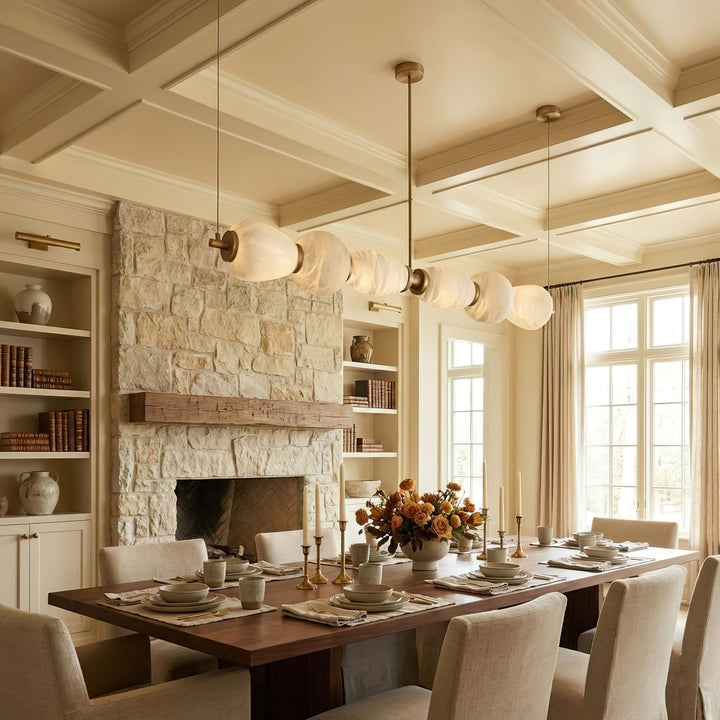 Alabera™ Pebble Linear Alabaster Chandelier