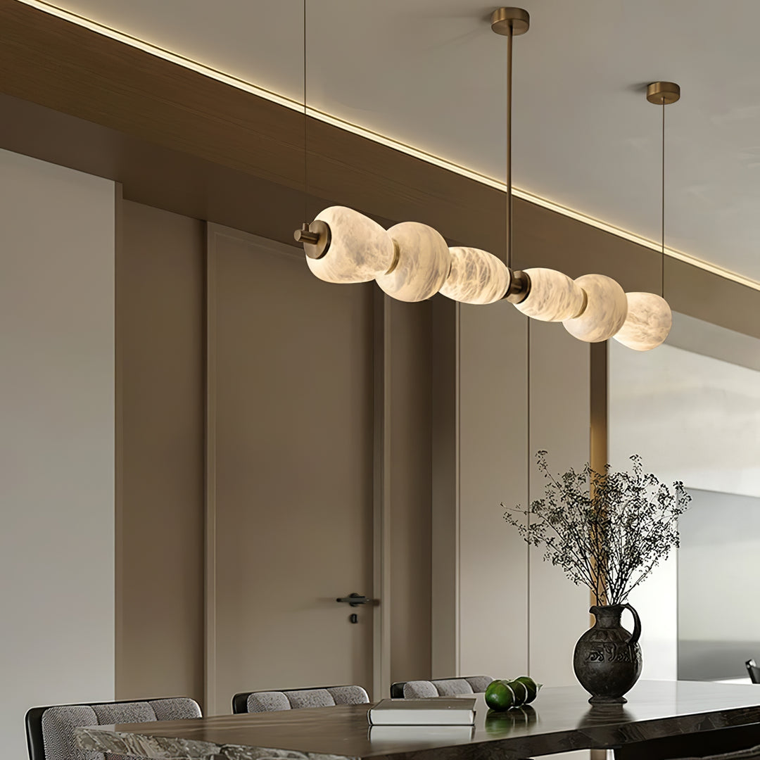 Alabera™ Pebble Linear Alabaster Chandelier