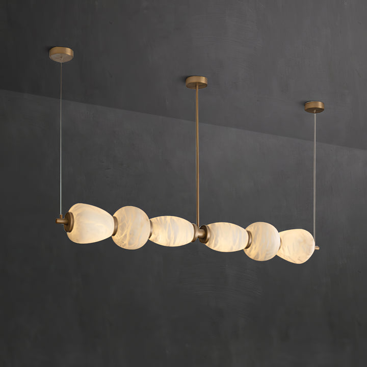 Alabera™ Pebble Linear Alabaster Chandelier
