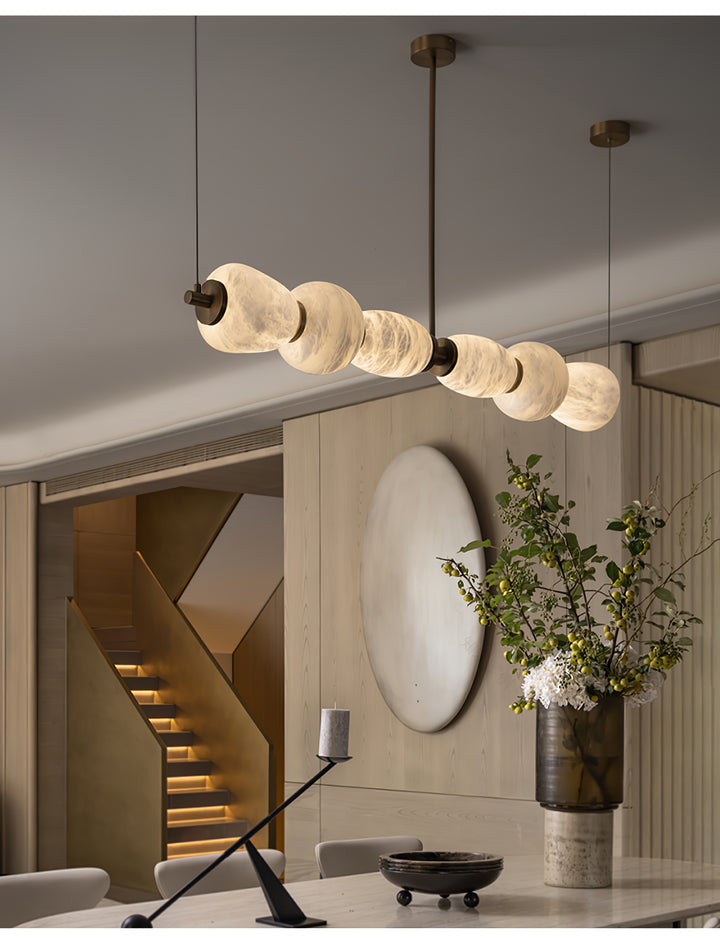 Alabera™ Pebble Linear Alabaster Chandelier