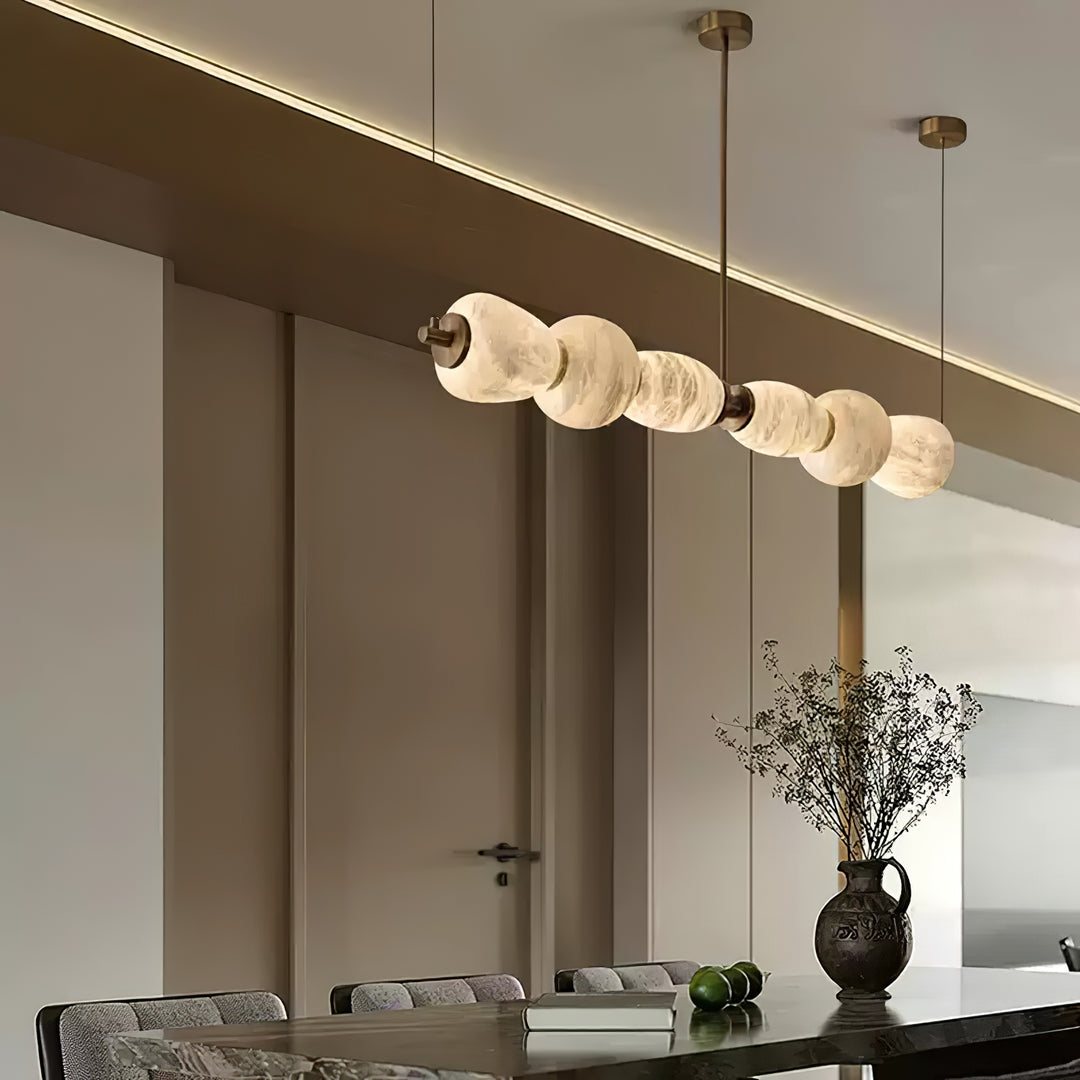 Alabera™ Pebble Linear Alabaster Chandelier