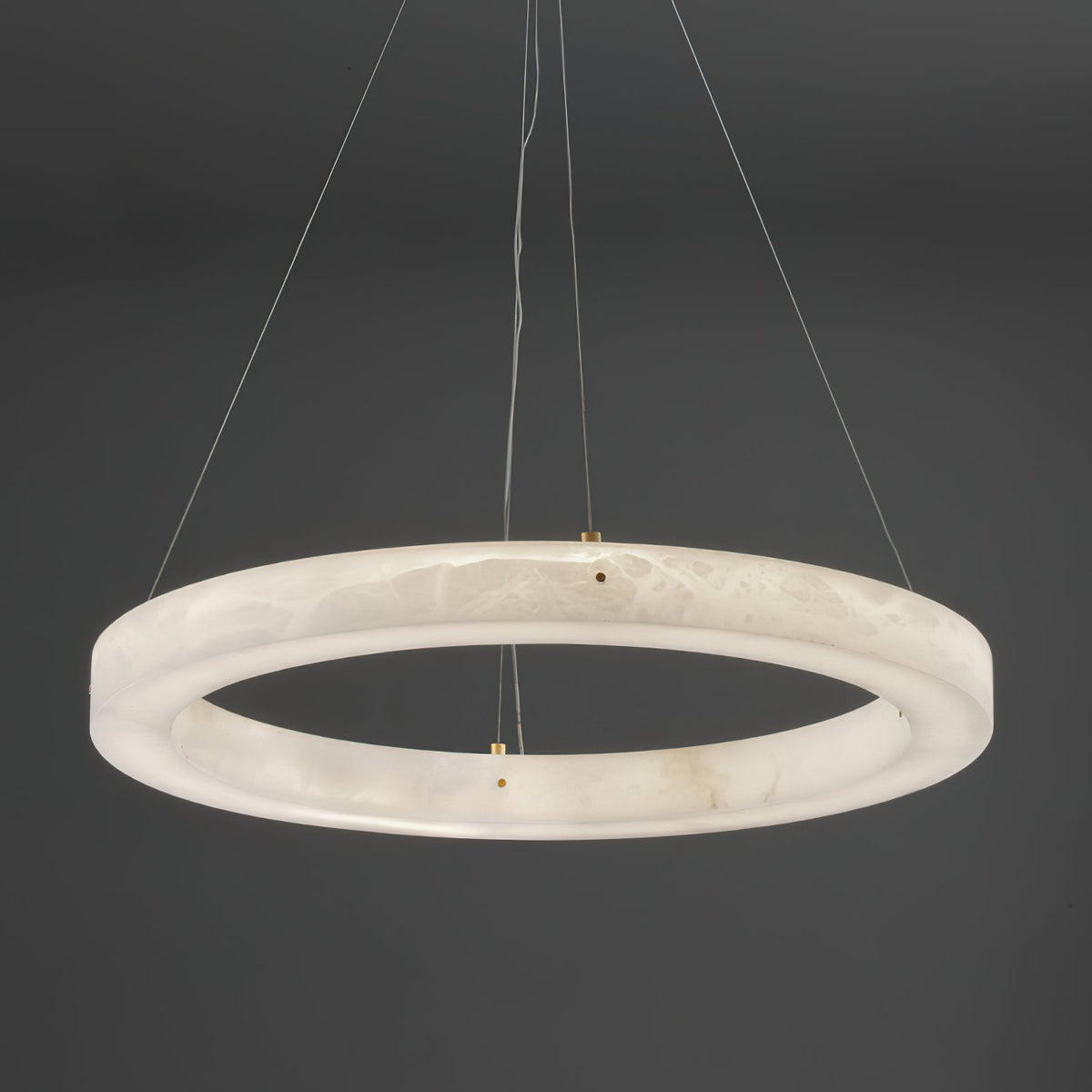 ECLISSI Brass & Alabaster Ring LED Chandelier