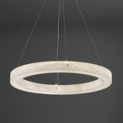 ECLISSI Brass & Alabaster Ring LED Chandelier