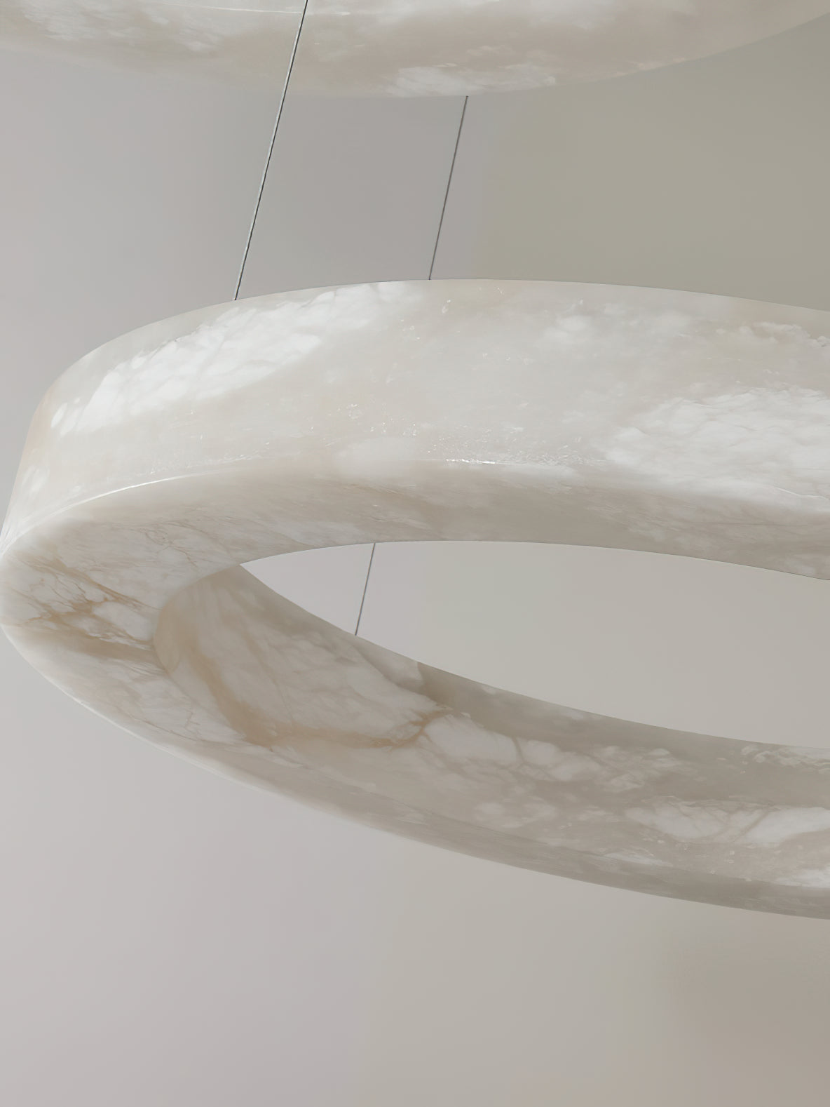 ECLISSI Brass & Alabaster Ring LED Chandelier