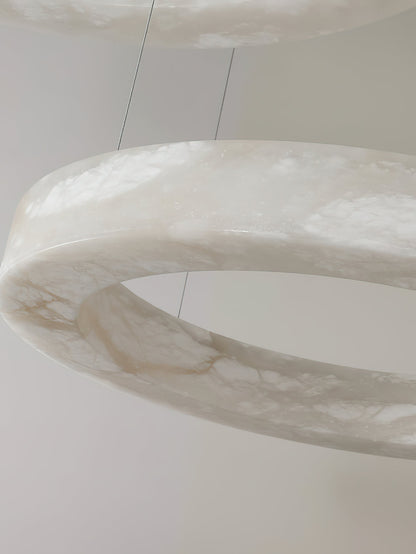 ECLISSI Brass & Alabaster Ring LED Chandelier