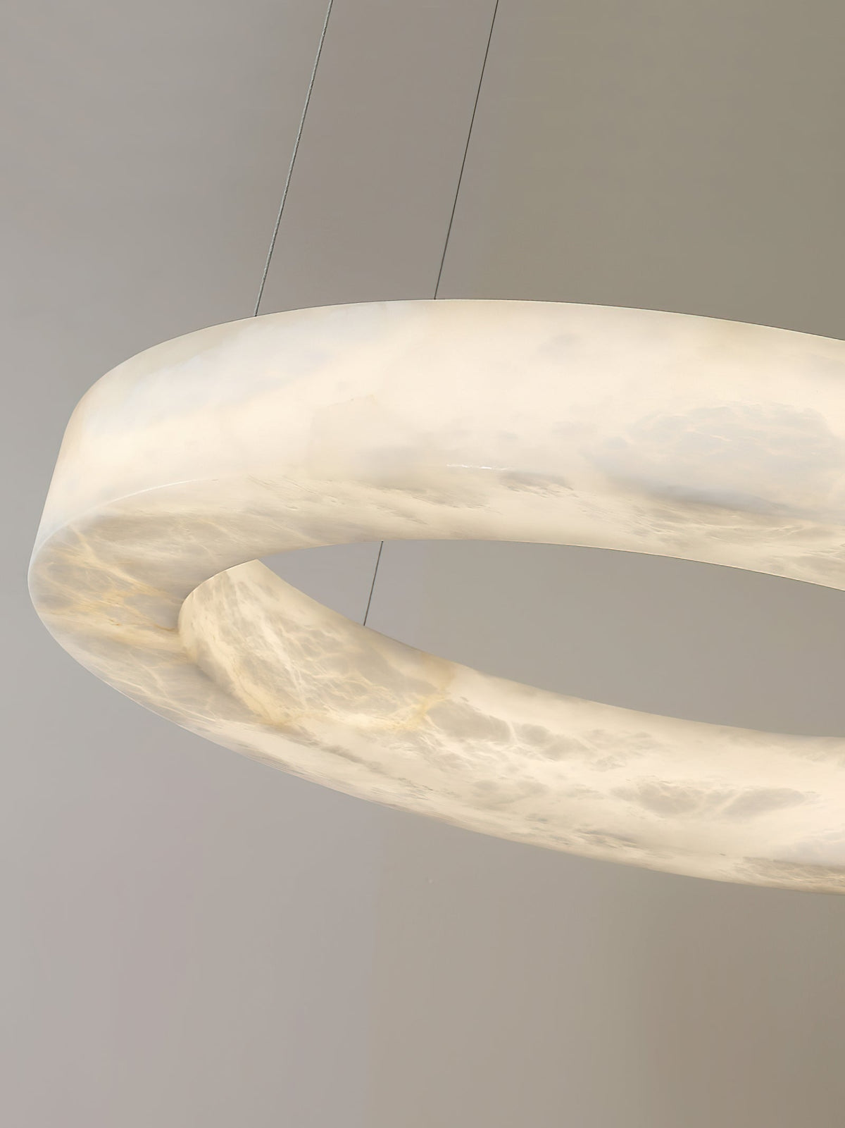 ECLISSI Brass & Alabaster Ring LED Chandelier