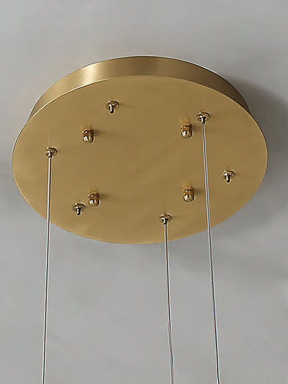 ECLISSI Brass & Alabaster Ring LED Chandelier