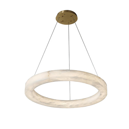 ECLISSI Brass & Alabaster Ring LED Chandelier