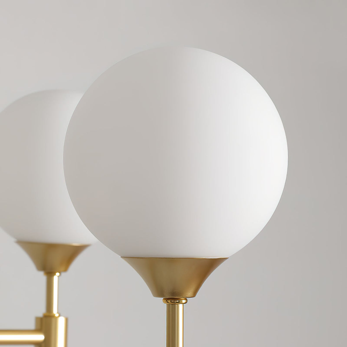 BOLLICINE Brass & Opal Glass Globe Chandelier