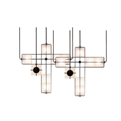 GHIACCIO Sandblasted Glass Cube Chandelier