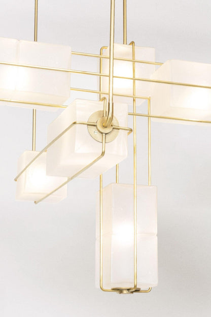 GHIACCIO Sandblasted Glass Cube Chandelier