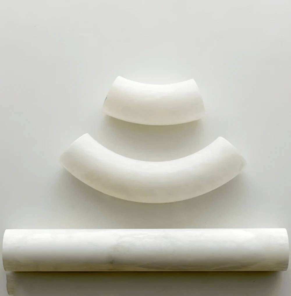 CUOIO Alabaster & Leather LED Linear Chandelier