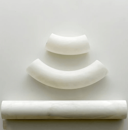 CUOIO Alabaster & Leather LED Linear Chandelier