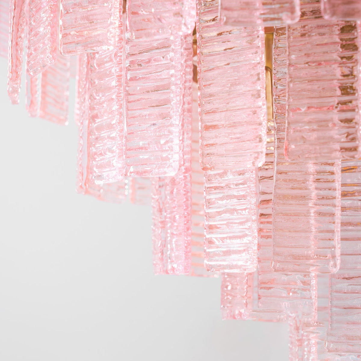 ROSATA Tiered Pink Glass Chandelier