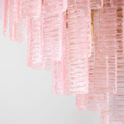 ROSATA Tiered Pink Glass Chandelier
