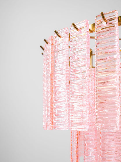 ROSATA Tiered Pink Glass Chandelier