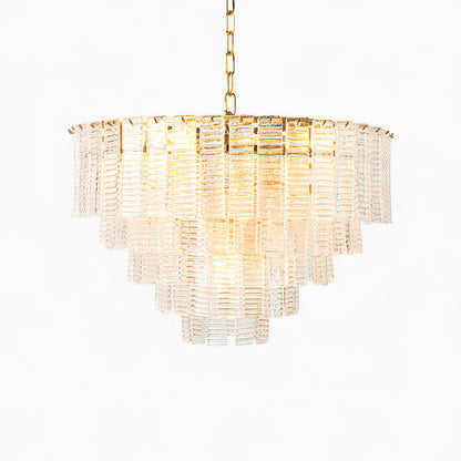 ROSATA Tiered Pink Glass Chandelier