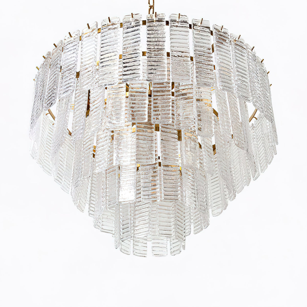 ROSATA Tiered Pink Glass Chandelier