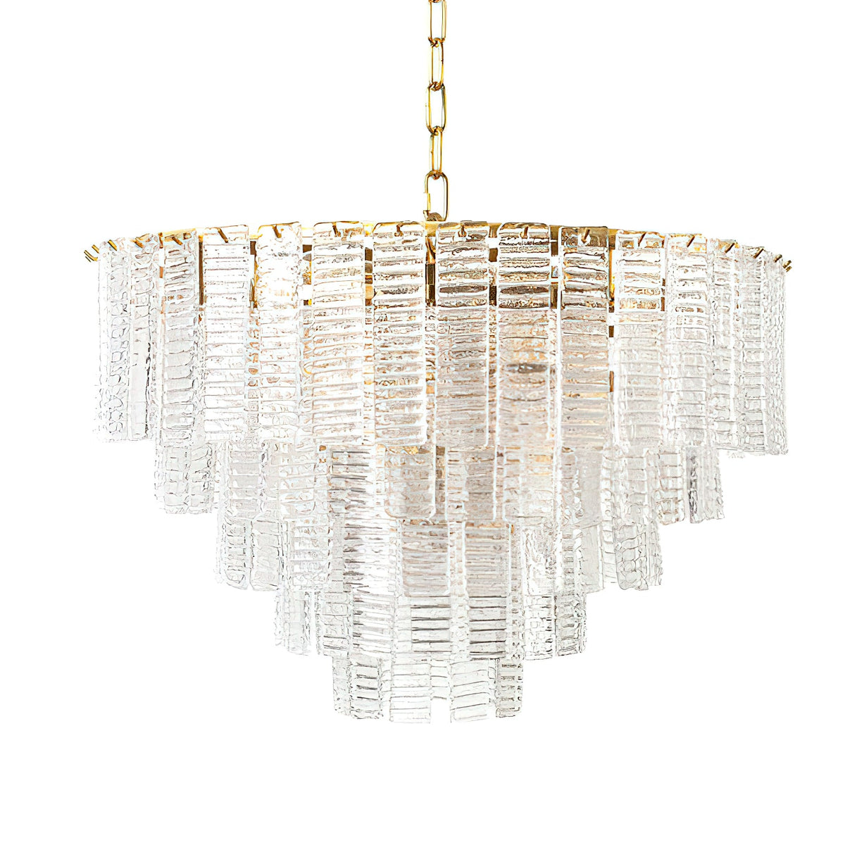ROSATA Tiered Pink Glass Chandelier