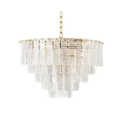 ROSATA Tiered Pink Glass Chandelier