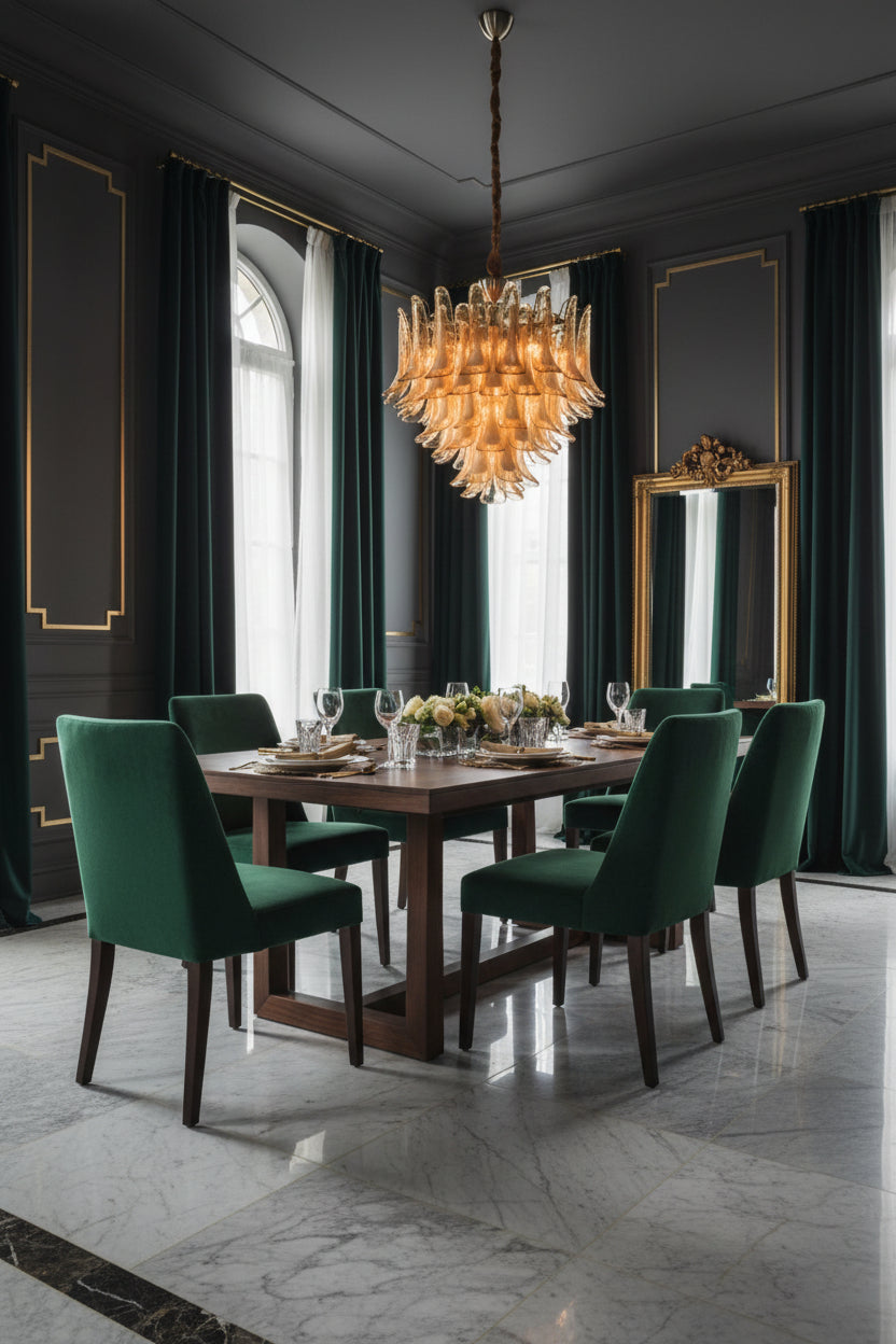 Amber Cloud Murano Glass Chandelier