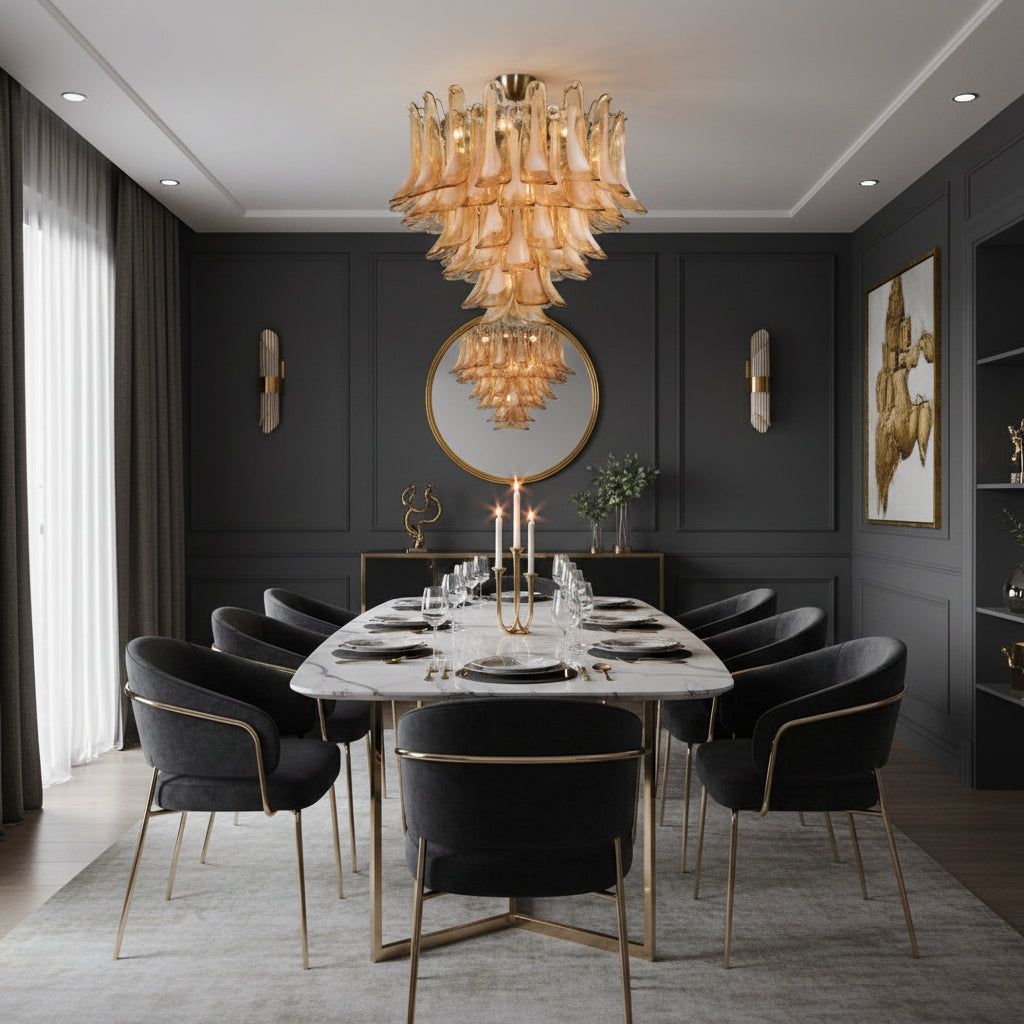 Amber Cloud Murano Glass Chandelier