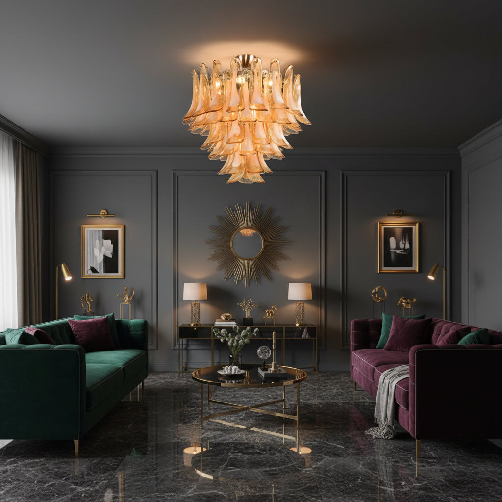 Amber Cloud Murano Glass Chandelier