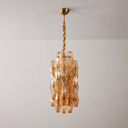 TORRETTA Glass Prism Tower Chandelier