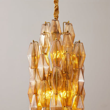 TORRETTA Glass Prism Tower Chandelier