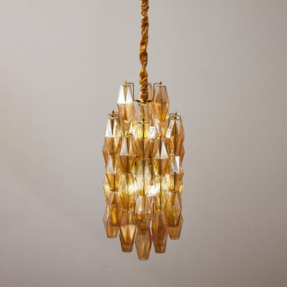 TORRETTA Glass Prism Tower Chandelier