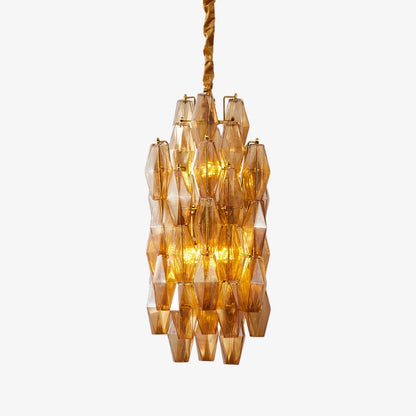 TORRETTA Glass Prism Tower Chandelier