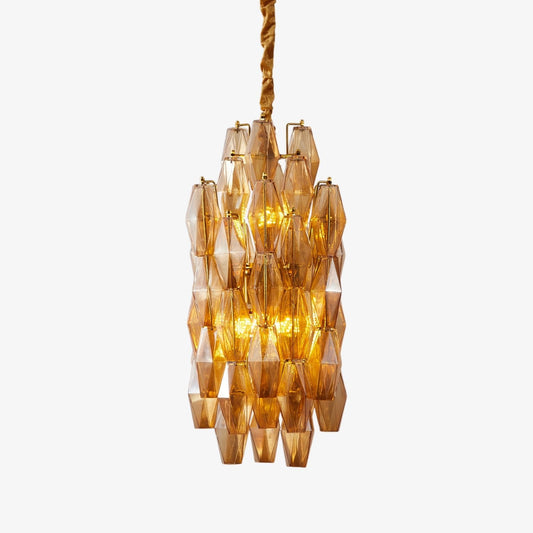 TORRETTA Glass Prism Tower Chandelier
