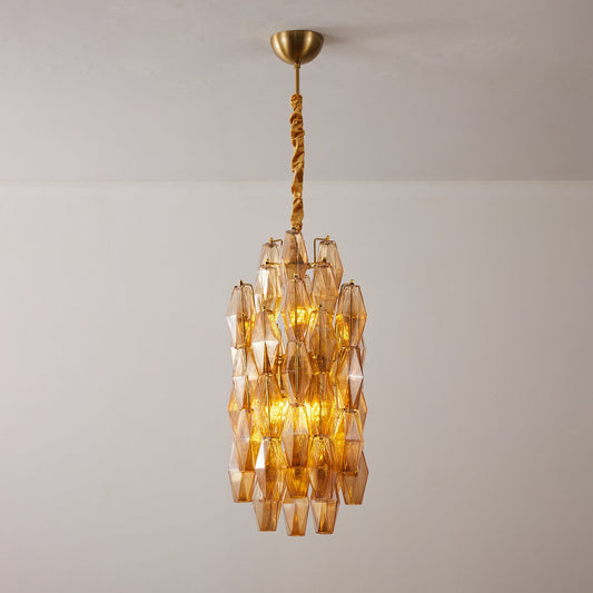 TORRETTA Glass Prism Tower Chandelier