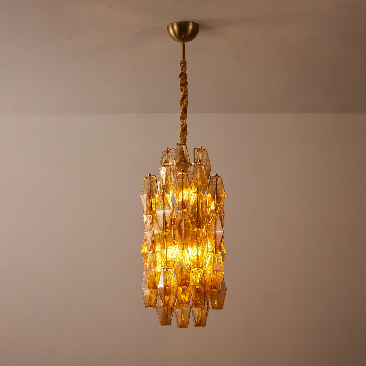 TORRETTA Glass Prism Tower Chandelier