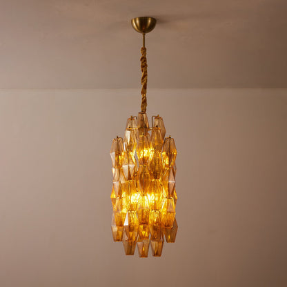 TORRETTA Glass Prism Tower Chandelier