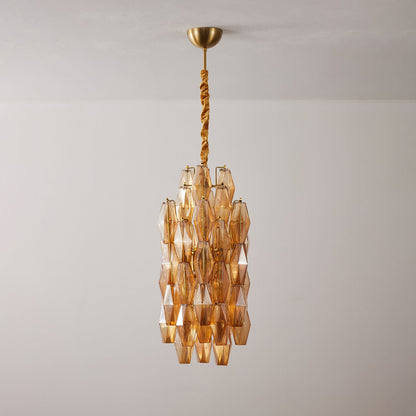 TORRETTA Glass Prism Tower Chandelier