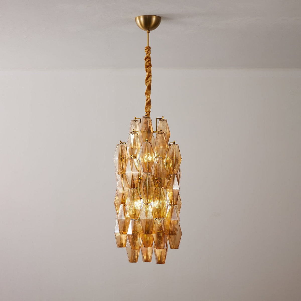 TORRETTA Glass Prism Tower Chandelier