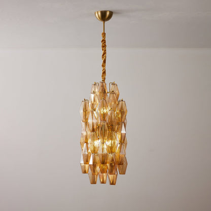 TORRETTA Glass Prism Tower Chandelier