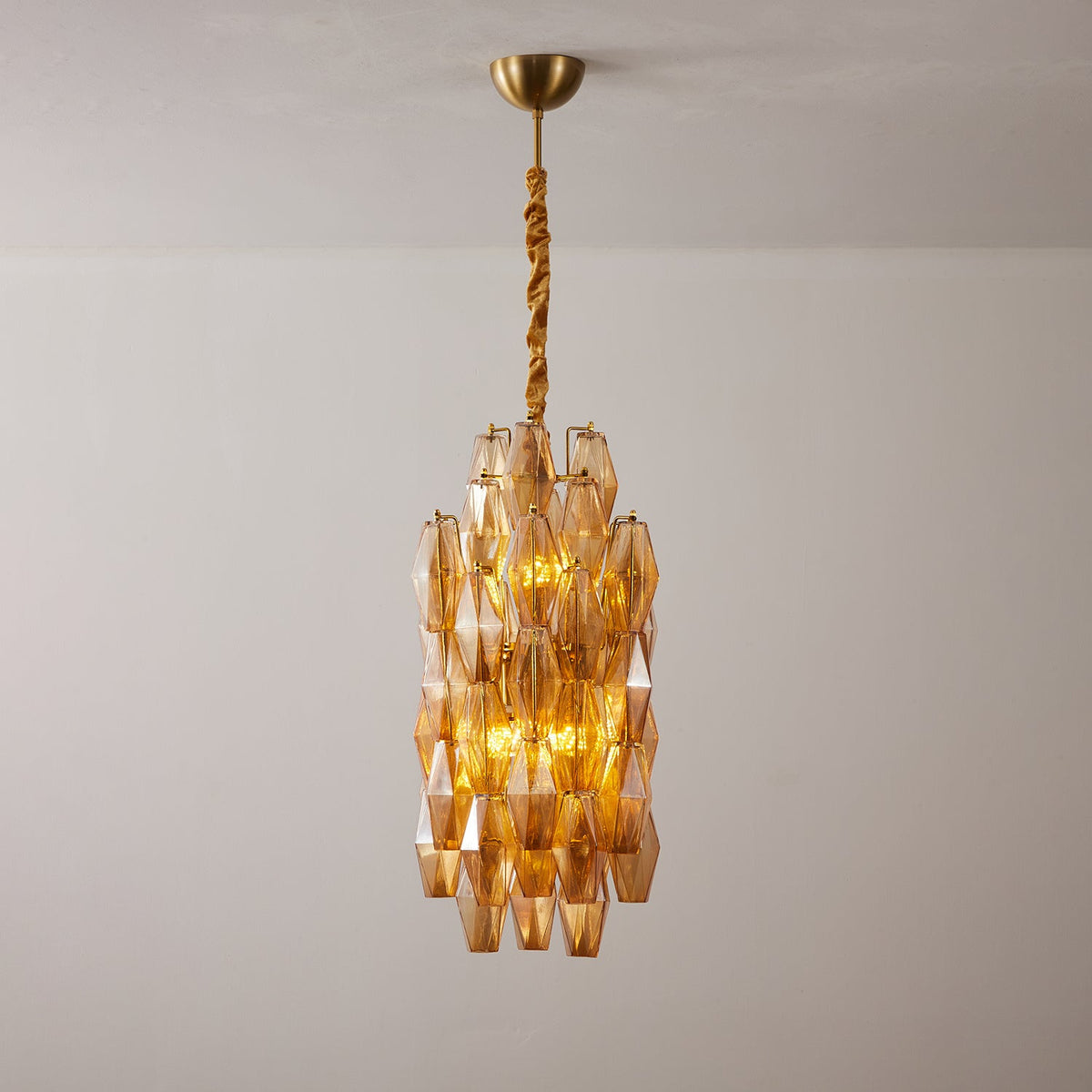 TORRETTA Glass Prism Tower Chandelier