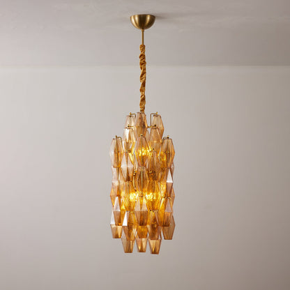 TORRETTA Glass Prism Tower Chandelier