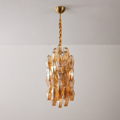 TORRETTA Glass Prism Tower Chandelier