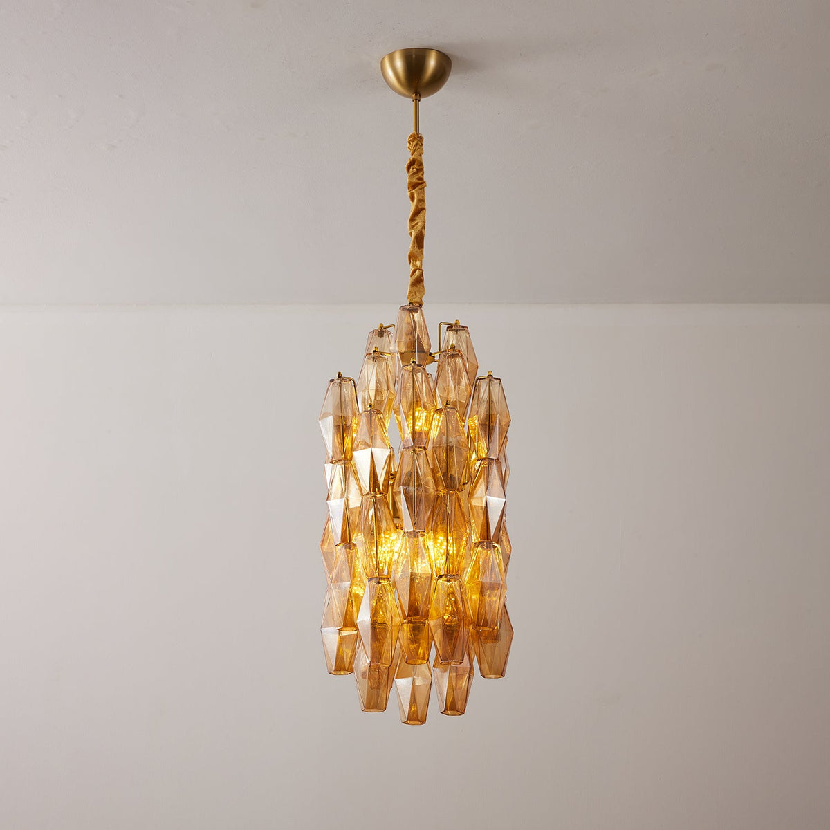 TORRETTA Glass Prism Tower Chandelier